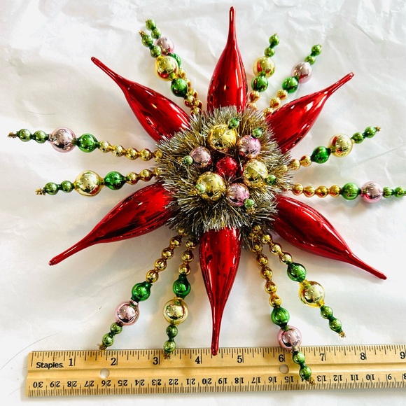 Tree topper Vintage repurposed Colorful Holiday Christmas tree topper - Picture 7 of 8